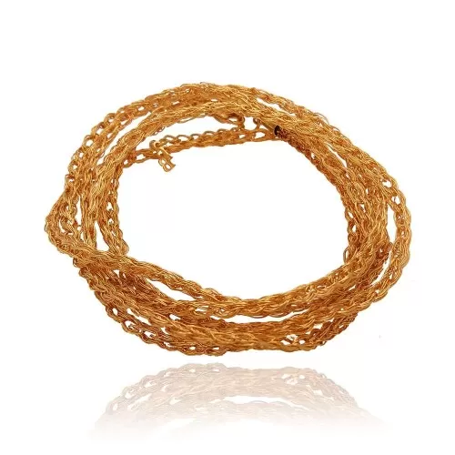 Pulseira Fio Metálico Banho Ouro 18K