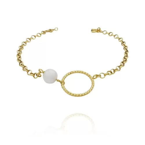 Pulseira Ouro 18K E Pérola