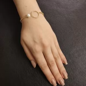 Pulseira Ouro 18K E Pérola