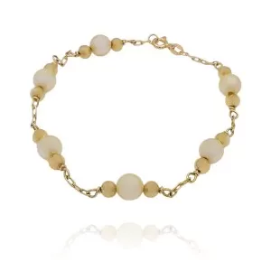 Pulseira Ouro 18K E Pérolas