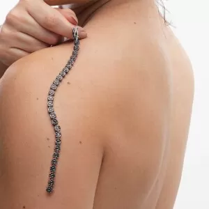 Pulseira Ouro 18K (Ródio Negro) E Diamantes