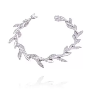 Pulseira Ouro Branco E Diamantes