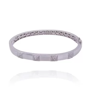 Pulseira Ouro Branco E Diamantes