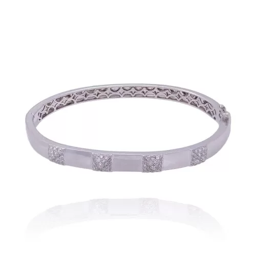 Pulseira Ouro Branco E Diamantes