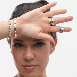 Pulseira Ouro Branco E Diamantes