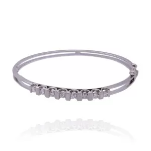 Pulseira Ouro Branco E Diamantes