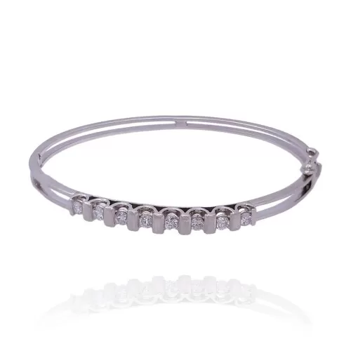 Pulseira Ouro Branco E Diamantes